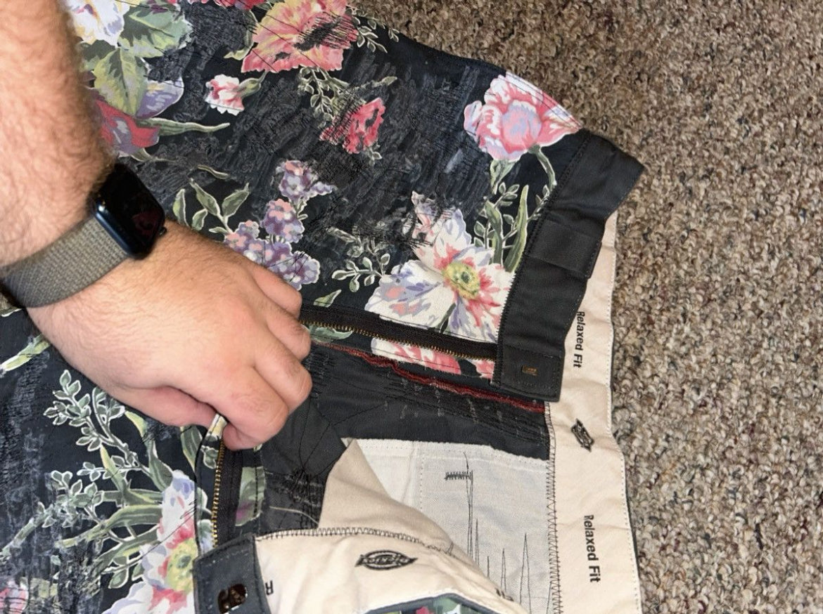 32w Floral distressed shorts