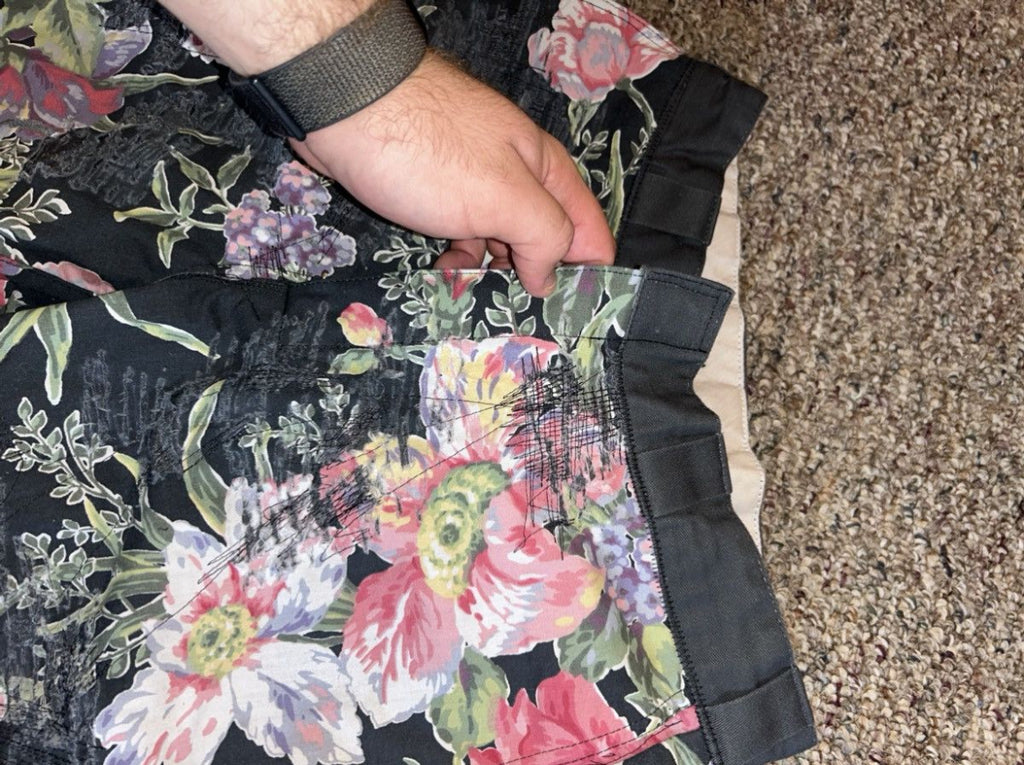 32w Floral distressed shorts
