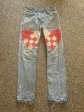 32w Quilted hearts denim