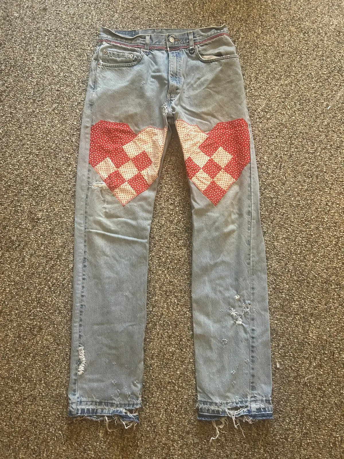 32w Quilted hearts denim