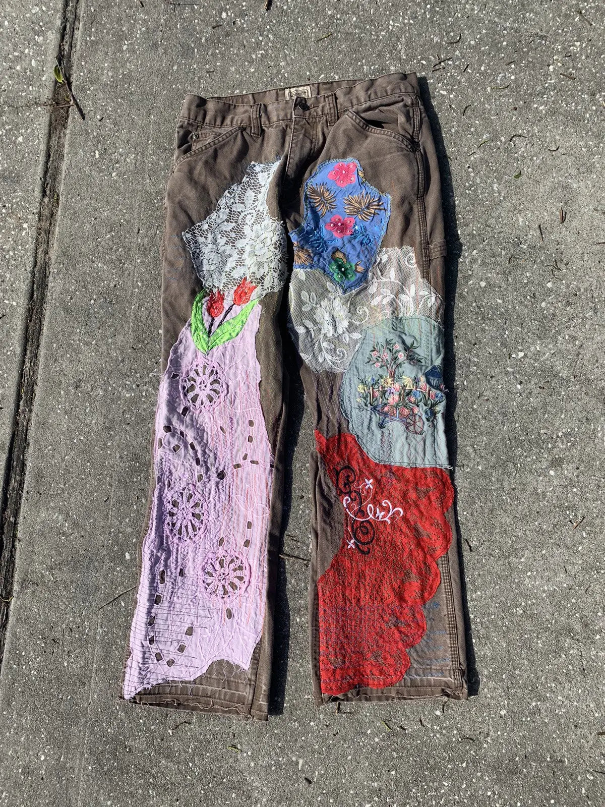 32w Patchwork carpenter pants