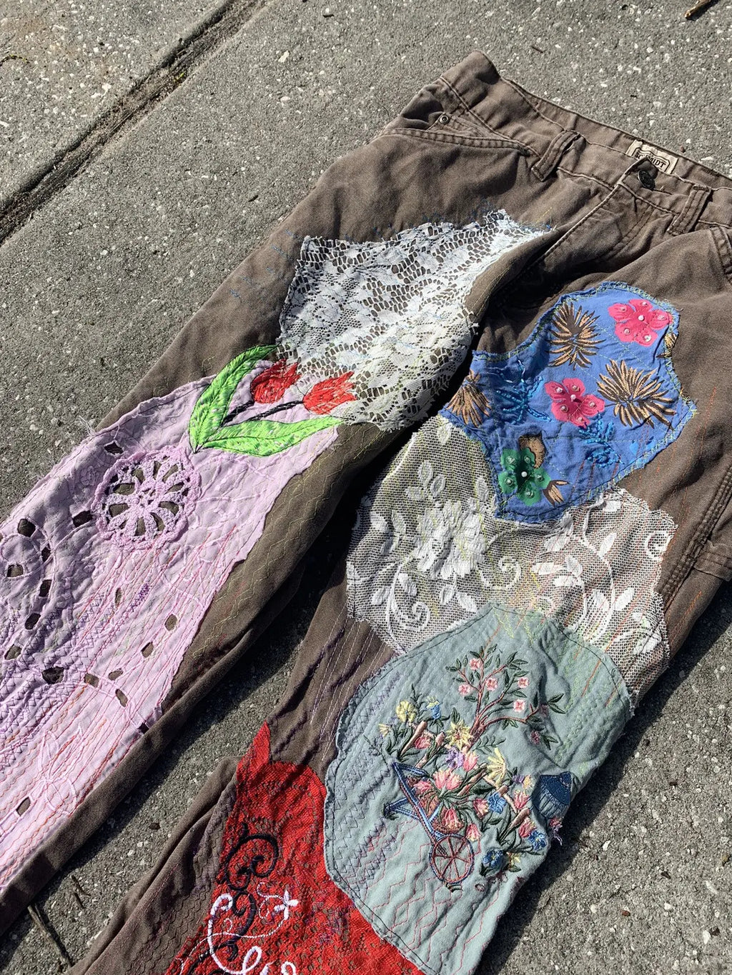 32w Patchwork carpenter pants