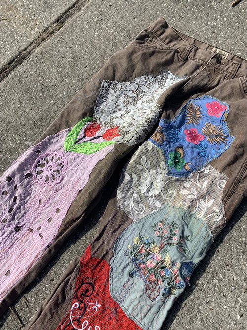 32w Patchwork carpenter pants