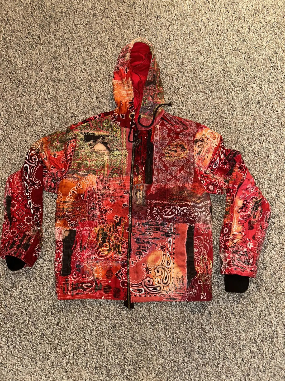 Med. Distressed bandana work jacket