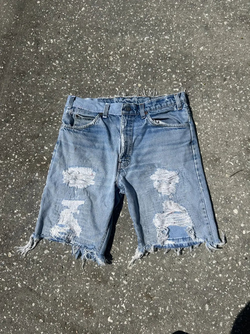 32w Repaired denim shorts